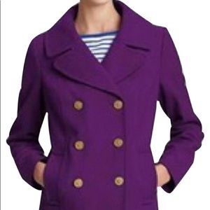 J Crew purple pea coat size 2